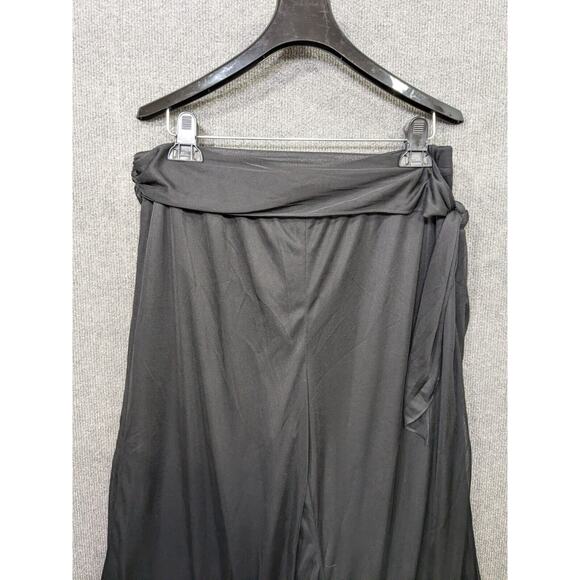 The Pyramid Collection Palazzo Pants Womens Large Wide Leg Flare Belted Flowy - Picture 2 of 12